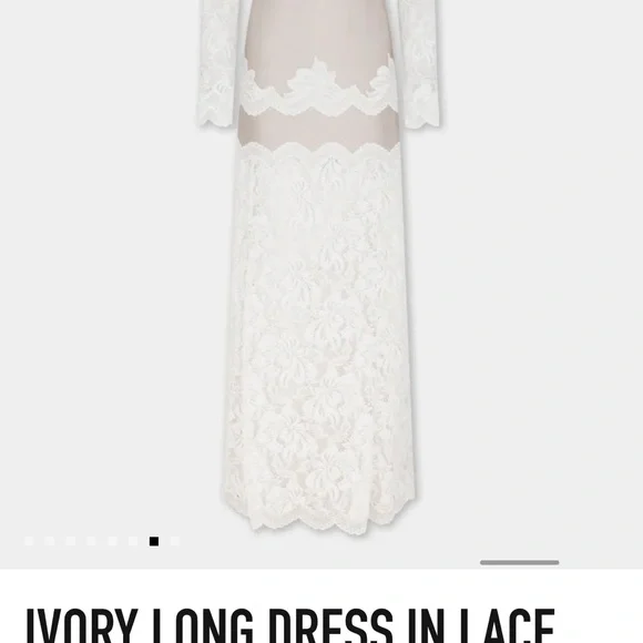Elegant Ivory Lace Long Dress - Picture 7 of 11
